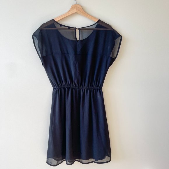 Forever 21 Little Black Mini Dress Lace Lined - Picture 3 of 5